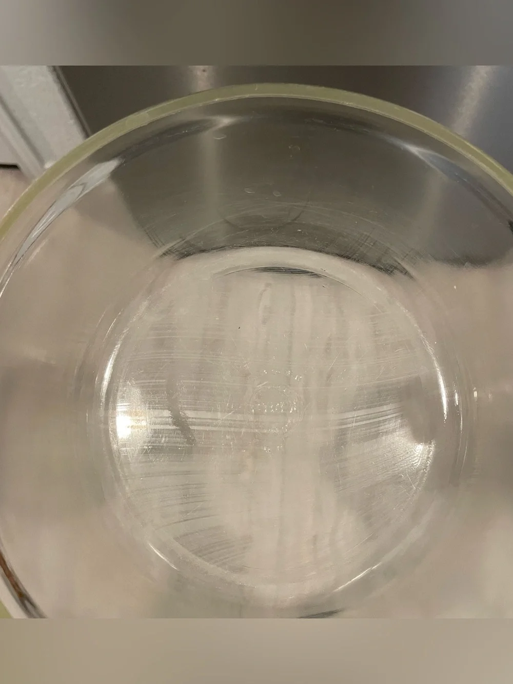 Vtg Art Deco Early Pyrex Round Etched Dish 023-with Clear Glass Dish. NO LID.